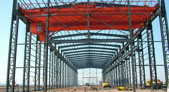 Automobile Repair Factory Prefabricated Steel Structure Workshop With Crane