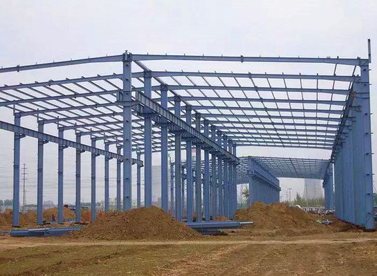 Prefabricated Steel Frame Structure Metal Building / Steel Building Erection Workshop