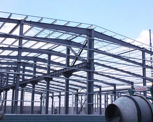 Single Storey Metal Warehouse Structure / Steel Buildings With Overhead Crane
