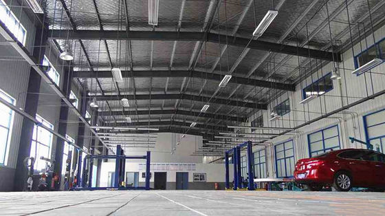 Metal Frame Garage Steel Building Construction With Steel Cladding Sheet Wall / Roof