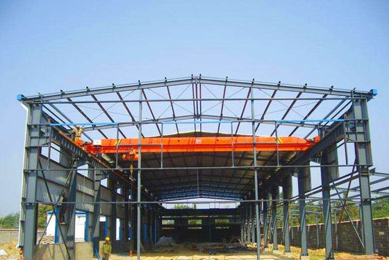 Industrial Steel Frame Buildings / Heavy Duty Metal Workshop Construction