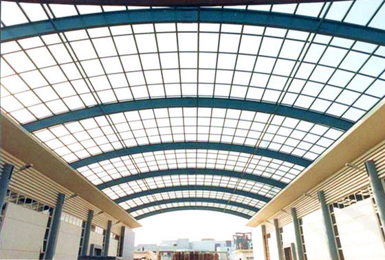 Arch Roof Steel Frame Commercial Building Modern Steel Structures Painting Surface