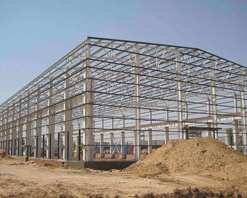 Industrial Steel Portal Frame Building / Light Steel Construction Sandwich Panel Wall