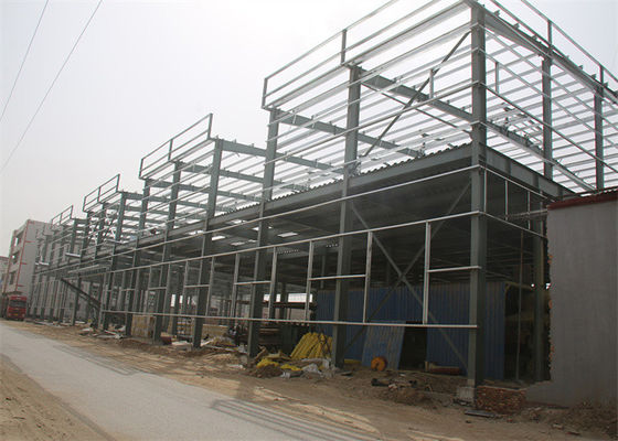 Two Story Steel Structure Office Building With Glass Curtain Wall