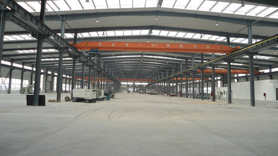 Modular Prefab Welded H Section Steel Workshop With Crane Beam Large Span