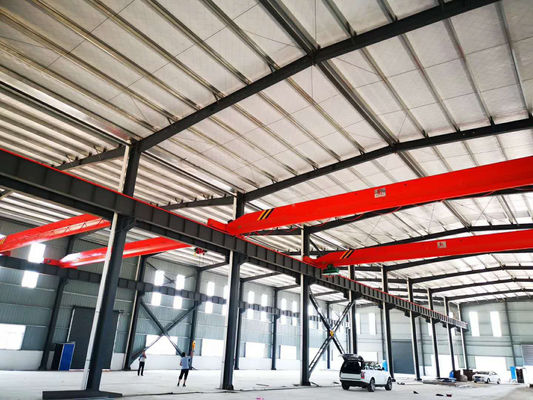Prefab Steel Structure Workshop Q235B Q355B Large Span Crane Ready
