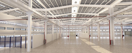 Painted Industrial Prefab / Pre-Engineered Steel Structure Building Light Steel Thermal Insulation Workshop
