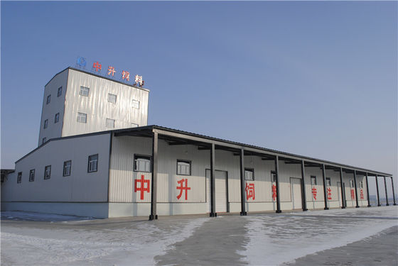 Hot Dip Galvanized Prefabricated Steel Structure Feed Factory Office Building