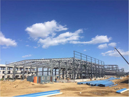 Customized Prefabricated Engineered Steel Structure Workshop Warehouse Hangar Showroom Supermarket Building Construction