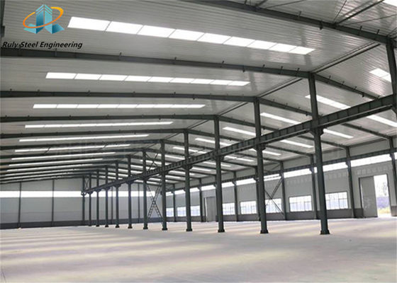 Hot Sale Prefabricated Steel Structure Large Span Warehouse Workshop Factory Building With Gutter Cement Construction