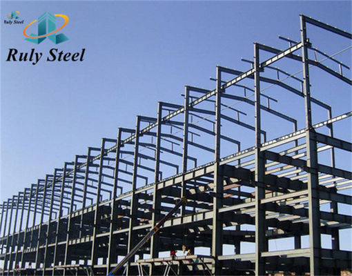 Prefabricated Multi Storey Steel Frame Construction With Crane