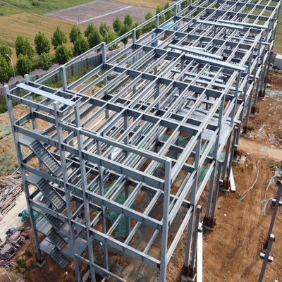Double Floors Steel Frame Office Building with PU Sandwich Panels
