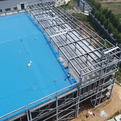 Double Floors Steel Frame Office Building with PU Sandwich Panels