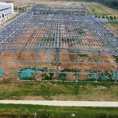 Prefab Steel Warehouse 150m x 40m with Glass Wool Sandwich Panels