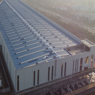 Heavy Industrial Steel Structure Workshop with 600 Ton Crane Capacity
