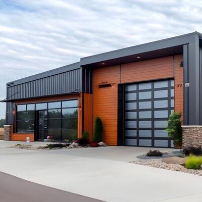Q355 Steel Large Span Color Customized Modern Design Prefab Steel Structure Warehouse With Office