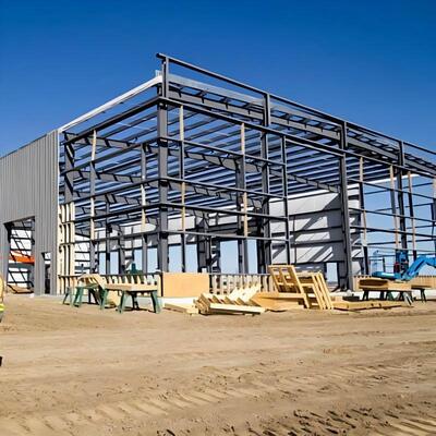 Q355 Steel Large Span Color Customized Modern Design Prefab Steel Structure Warehouse With Office