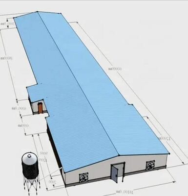 Size 120m by 20m Insulated Design Prefabricated Steel Structure Chicken House