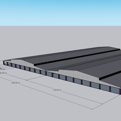 Hot Dipped Galvanized Steel Cattle Shed With Roof Insulation