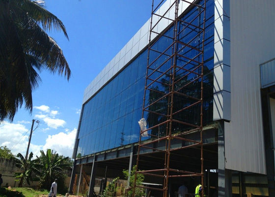Prefabricated Multi Floor Steel Office Building with Glass Curtain Wall