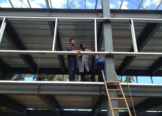 Prefabricated Multi Floor Steel Office Building with Glass Curtain Wall