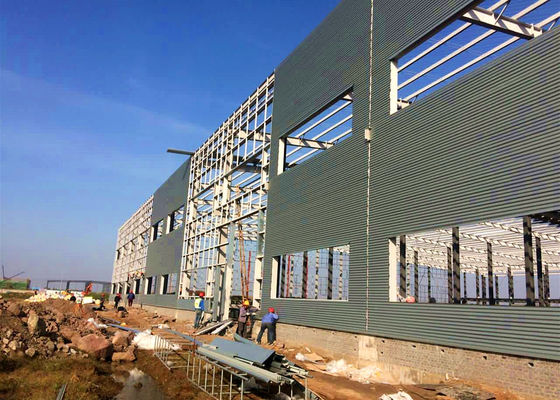 Galvanized Industrial Portal Frame Prefabricated Workshop Buildings Construction Customized