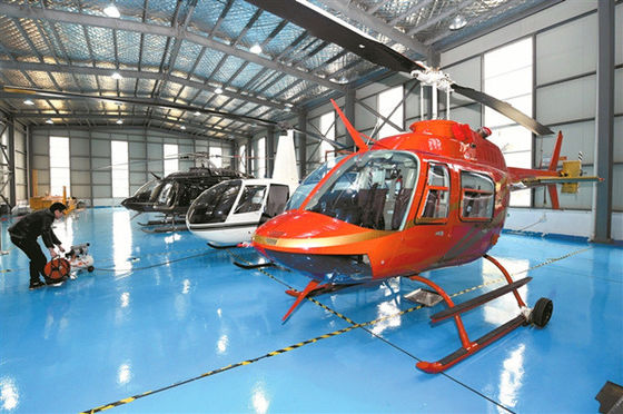 Steel Structure Helicopter Hangar with Glass Wool Insulation