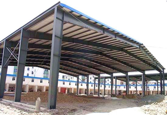 Open Bays Metal Sheds Steel Warehouse for Construction Material