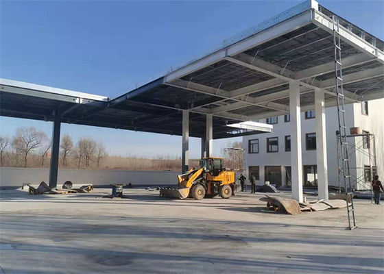 Prefabricated Steel Gas Station Building Galvanized PEB Structure