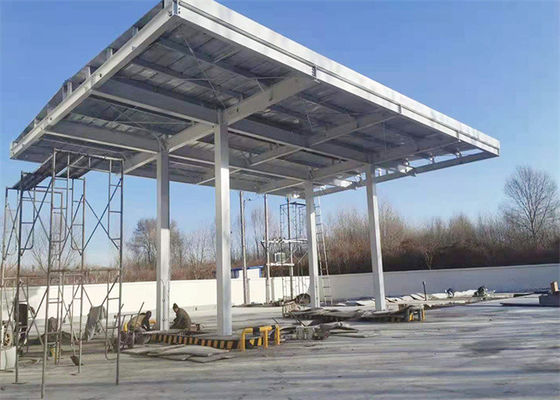 Prefabricated Steel Gas Station Building Galvanized PEB Structure