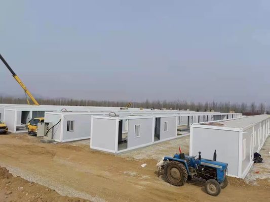 Galvanized Steel Prefab Container House with Glass Wool Panels