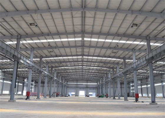Prefab Steel Warehouse Building with Rock Wool Insulation 50 Year Lifespan