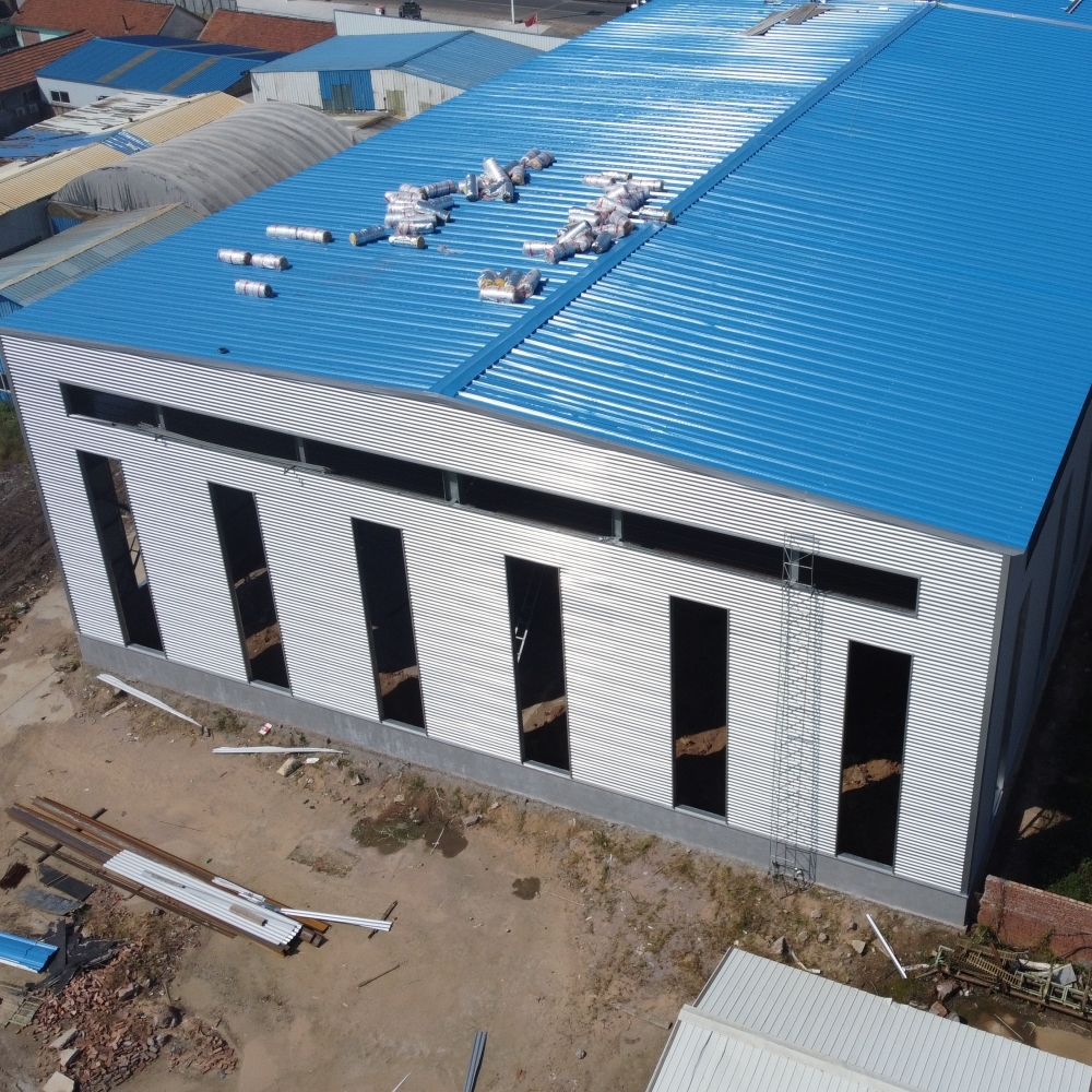 Prefab Steel Structure Workshop with Large Span and Crane Support